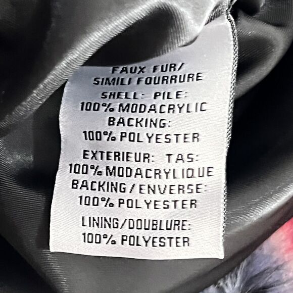 Bagatelle Pink and Blue Leopard Animal Print Faux Fur Jacket Women's Size S NWT - Picture 5 of 5